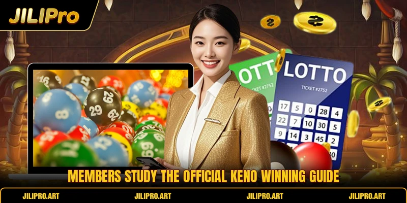 Members study the official Keno Winning Guide